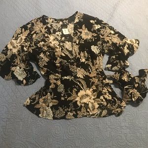 AFRM from Nordstrom BLACK/BLUSH/CREAM Wrap too sz XL